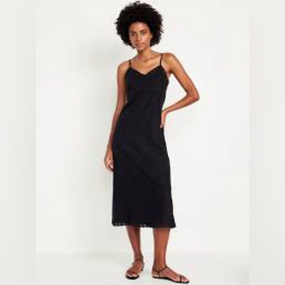 Old Navy Linen-Blend Cami Midi Dress Size 3X NWT